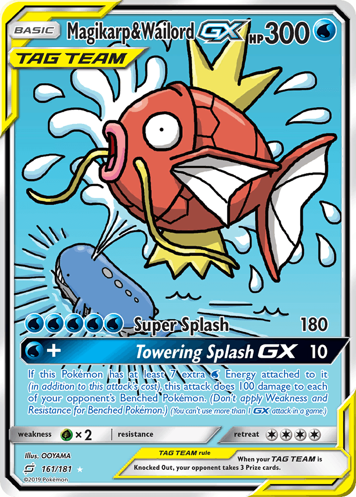 Card artwork for Magikarp & Wailord GX #161